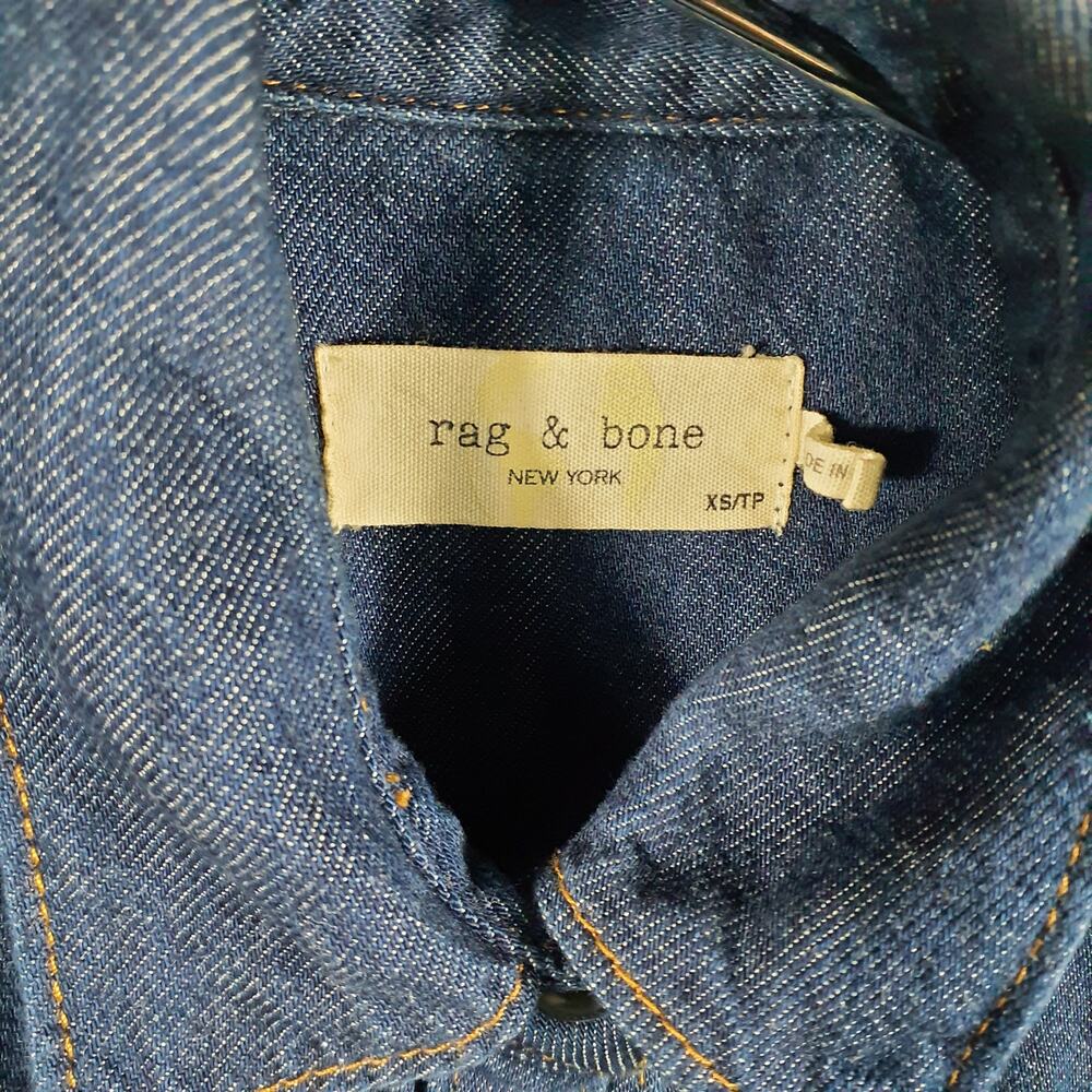 Rag & Bone Iconic Dark Denim Shirt Size XS - Picture 3 of 3